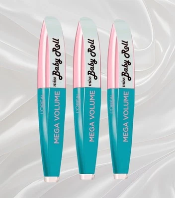 3x L’Oréal Miss Baby Roll Mega Volume Mascara - Teal Blue NEU Wimperntusche - Bild 1 von 3
