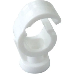 FM Pipe Clips White Double Single Open Lock 15mm 22mm Plumbing Fittings - Picture 1 of 3