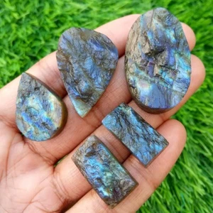 5 Stck. Natur Multi Labradorit Druzy Cabochon Lose Edelstein 24-39 mm Menge - Bild 1 von 1