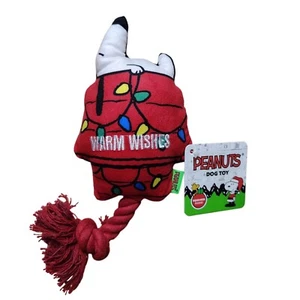 Peanuts Snoopy Christmas Dog Chew Doghouse Rope Toy - Picture 1 of 4