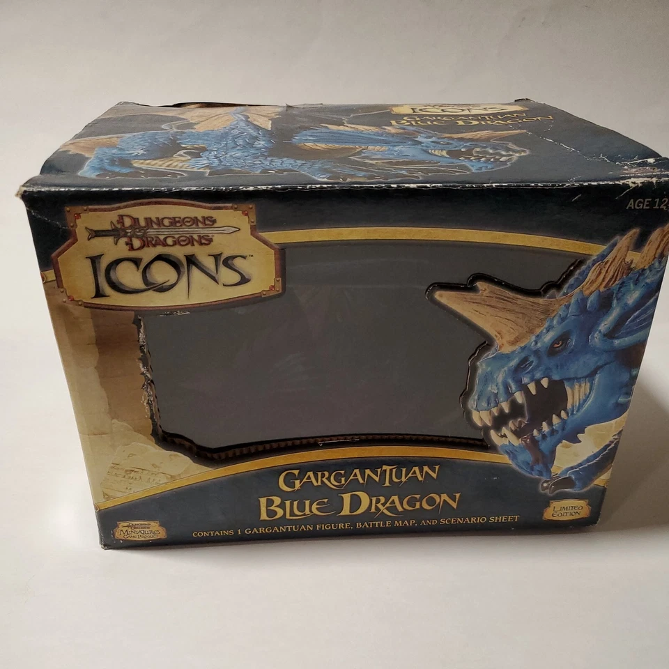 WOTC D&D Minis Gargantuan Blue Dragon New in Box, Box Damaged Limited Edition - Image 1 of 4