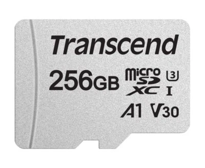 256GB Transcend 300S microSDXC UHS-I U3 V30 A1 CL10 Memory Card 95MB/sec - Image 1 of 3