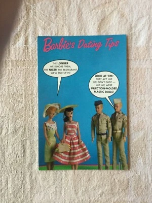 Postal de Barbie 1989 vintage - Consejos de citas de Barbie Mattel #1323 Foto 1 de 3