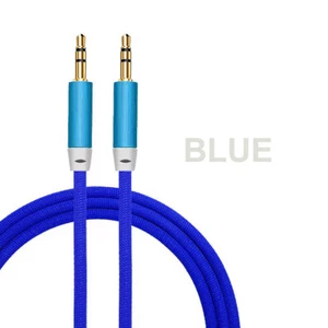 Cable trenzado de audio auxiliar de nailon para automóvil de 3,5 mm a 3,5 mm para PC iPod teléfono de automóvil - Imagen 1 de 19