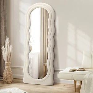 Oikiture Full Length Mirror 160cm Boucle Floor Standing Mirrors Dressing Makeup - Picture 1 of 10