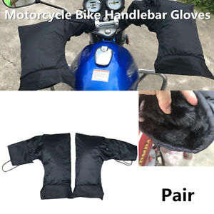 2X Motorcycle Scooter ATV Handlebar Gloves Hand Muffs Winter Thermal Warm Mitts