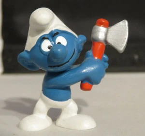 Bully Smurf with Axe Rare w Germany Vintage Toy Figurine - Imagen 1 de 3