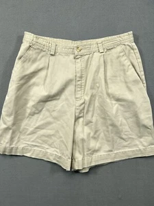 St Johns Bay Womens Petite Shorts 12P Khaki Mom Shorts Bermuda High Rise Pleated - Picture 1 of 10