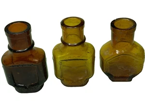 boots fluid beef 2oz glass bottles & JU-vis 2oz 512498 3 chemist medicine bottle - Picture 1 of 24