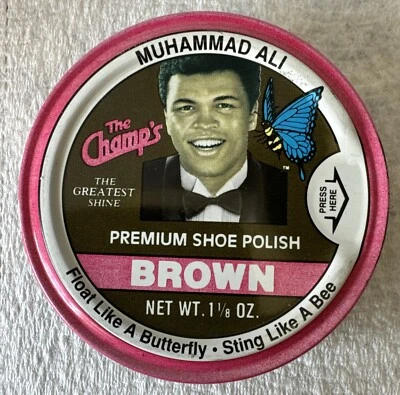 1980s Muhammad Ali The Champ's Premium Shoe Polish Brown - Image 1 of 4