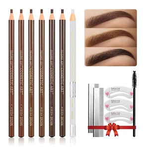 Waterproof Eye-Brow Pen-Cil Set, Pull Cord Peel-Off Eyebrow Pencil Microblading - Picture 1 of 12