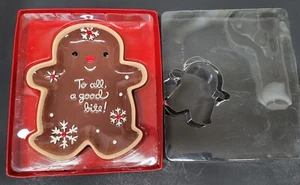 NEWHallmark Gingerbread Man Dish & Cookie Cutter Ornament To All Good Bite NIB - Picture 1 of 5