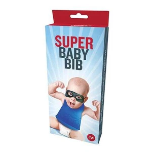 Superbaby Bib Baby Boy Girl Fun Superhero Food No Mess Cute Silicone Blue Red - Picture 1 of 3