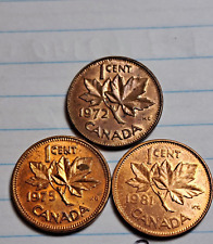 1972, 1975, 1981 CANADA 1 CENT PENNY LOT OF 3