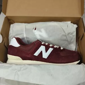 Zapatillas informales New Balance 574 talla 11 unisex rojas blancas clásicas carmesí U574RBK - Imagen 1 de 12