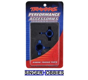 Traxxas 6439 Steering blocks 6061-T6 aluminum left/right blue-anodized NEW TRA1 - Picture 1 of 2