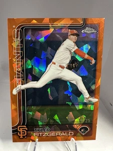 2025 Topps cromo Tyler Fitzgerald zafiro naranja, refractor 16/25 #30 - Imagen 1 de 4