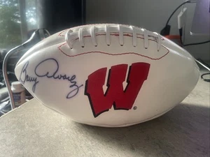 BARRY ALVAREZ HAND SIGNED WISCONSIN BADGERS LOGO FOOTBALL W/COA - Picture 1 of 6