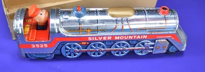 Locomotora de tren de juguete de hojalata Silver Mountain Express juguetes modernos de colección #3525 - JAPÓN Foto 1 de 4