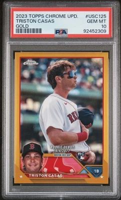 2023 Topps Chrome Update Triston Casas Gold Rookie RC Refractor PSA 10 SSP - Image 1 of 2
