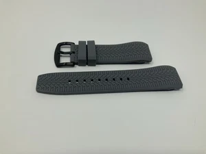 NOS Swiss Legend Grey Rubber Strap Sprinter with brushed Black steel buckle 26mm - Picture 1 of 8