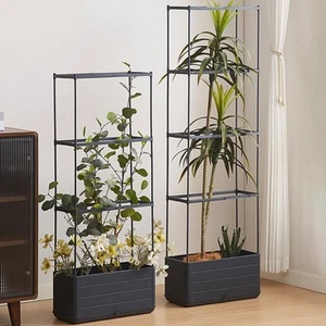 Planter Box with Trellis Tomato Planter with Cage for Climbing Plants Deck - Picture 1 of 16