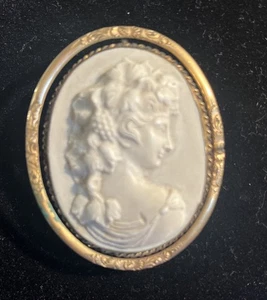 Antique CARVED Mourning Cameo Brooch Double sided Swivel Early / Mid 1800's? - Picture 1 of 13