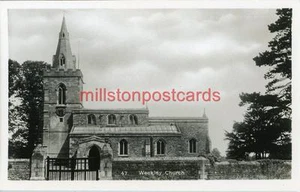REAL PHOTOGRAPHIC POSTCARD OF WEEKLEY CHURCH (NEAR KETTERING), NORTHAMPTONSHIRE - Picture 1 of 2