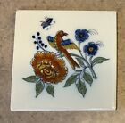 Delft Tile  Htf 5 Floral Spray Bird And Butterfly Polychrome Harlingen Holland