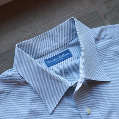 TOM JAMES Dress Shirt Men's XL White Stripe - Executive Collection - Image 1 of 4