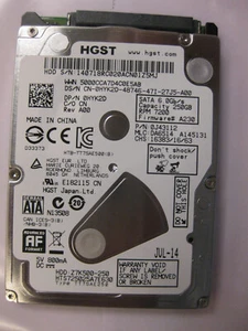 250GB HGST HTS725025A7E630 TravelStar Z7K500 2.5" SATA III Laptop HDD TT7SAE250 - Picture 1 of 10