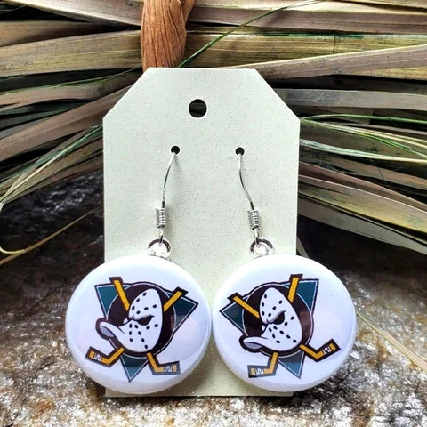 Anaheim Ducks Earrings NHL Hockey The Mighty Ducks of Anaheim Logo Souvenir Cover