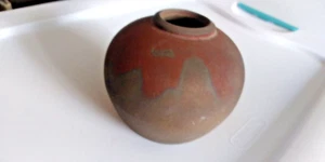 Raku Keramik 4" x 4" Vase - Bild 1 von 4
