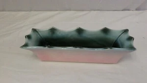VINTAGE Ceramica Scafo Metà Secolo 82 Console Piantatrice Centrotavola Rosa Acquamarina - Foto 1 di 9