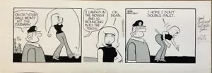 Pete Hansen, Tim Tyler's Luck - 3-Panel Cartoon Original Streifen zweimal signiert - Bild 1 von 1