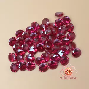 45.10 Ct Natural Red Ruby Lot – 50 Pcs Round 6mm Certified Loose Gemstones - Picture 1 of 7