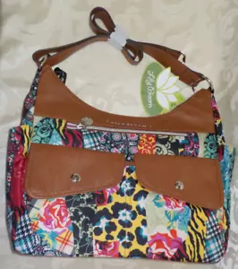 "Bolso de Hombro Grande Lily Bloom Keisha Coho Romántico Patchwork Nuevo con Etiquetas 12,5"" X 11,5" - Imagen 1 de 21