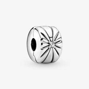 PANDORA Charm Anhänger Clip Sterlingsilber Sonnenstrahl Steine weiß 798614C01 - Bild 1 von 5