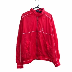 Vintage 80's PGA Tour GOLF Nylon Jacket Full Zip Hood Red Mens Extra Large XL - Picture 1 of 9