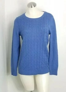  Talbots womens blue  SUPERSOFT CABLEKNIT SWEATER  size medium - Picture 1 of 4