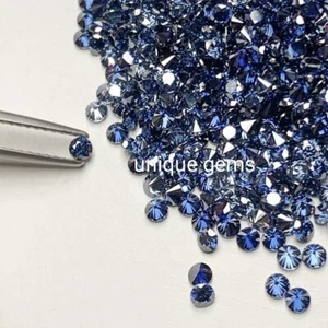 2 Ct Fancy Blue Round Cut VVS1 Diamond Premium Quality Gemstone 3x3mm 20 PCS lot - Picture 1 of 9