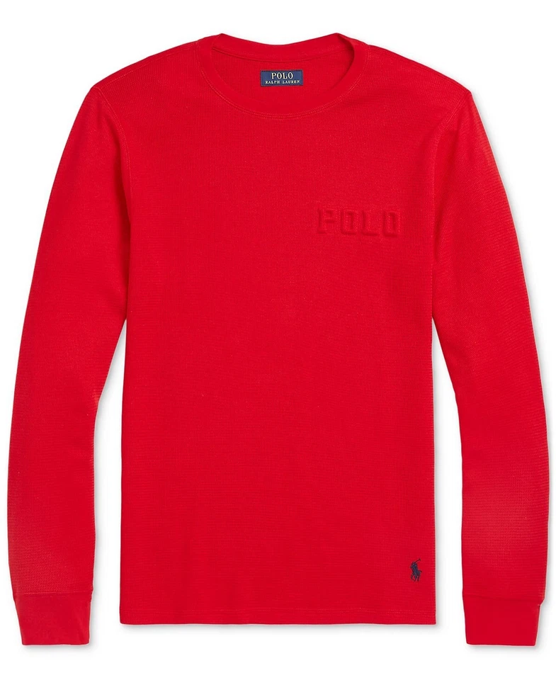 Camisa de salón para dormir Polo Ralph Lauren para hombre con logotipo en relieve tejido gofre M, L, XL Foto 1 de 1