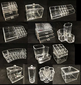 Clear Cosmetic Makeup Make Up Display Organizer Acrylic Case Box Jewelry Storage - Picture 1 of 23