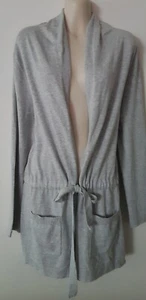 LADIES GREY DRAWSTRING  CARDIGAN*POCKETS*SIZE L*PRELOVED - Picture 1 of 5