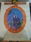 Disney World 25Th Anniversary Micky Cinderella Castle Lithograph Embossed Used