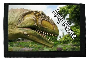 PERSONALISED TYRANNOSAURUS TREX PRINT BOYS RIP WALLET BIRTHDAY CHRISTMAS GIFT - Picture 1 of 3