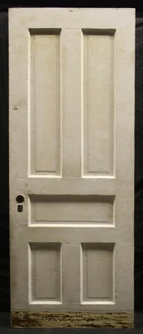 27"x79" Antique Vintage Old Victorian Interior SOLID Wood Wooden Door 5 Panels Cover