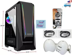 NEW AZZA Chroma 410A Steel/Tempered Glass ATX MidTower Case + Headphone/Speakers - Picture 1 of 15