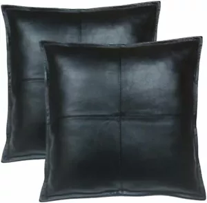 Genuine Leather Pillow Cover Decorative Throw Case for Living Room & Bedroom - Picture 1 of 6