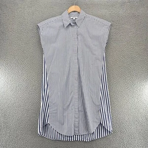 Madewell Dress Womens Extra Small Blue J Crew Stripe Mix Shirt Button Up Collar - Picture 1 of 11
